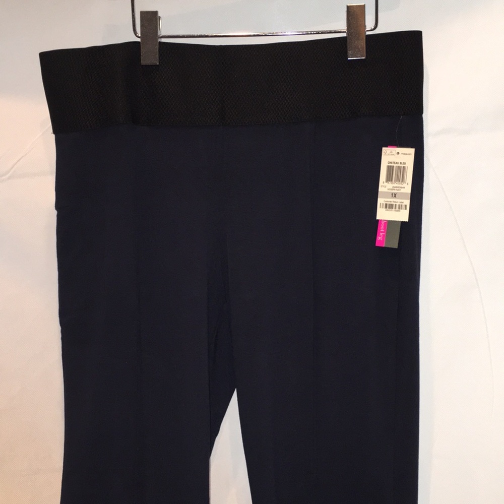 NWT Alfani Boot Leg Modern Navy trouser Soft Pull on Straight Leg Pants | 1X